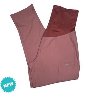 Figs Scrub Pants Women's Medium Petite Maternity Mauve Yoga 2.0 NWT Medical